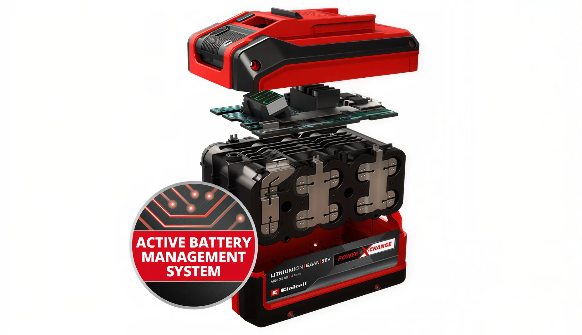 Einhell PXC ABS – Explosionsbild des Akkus