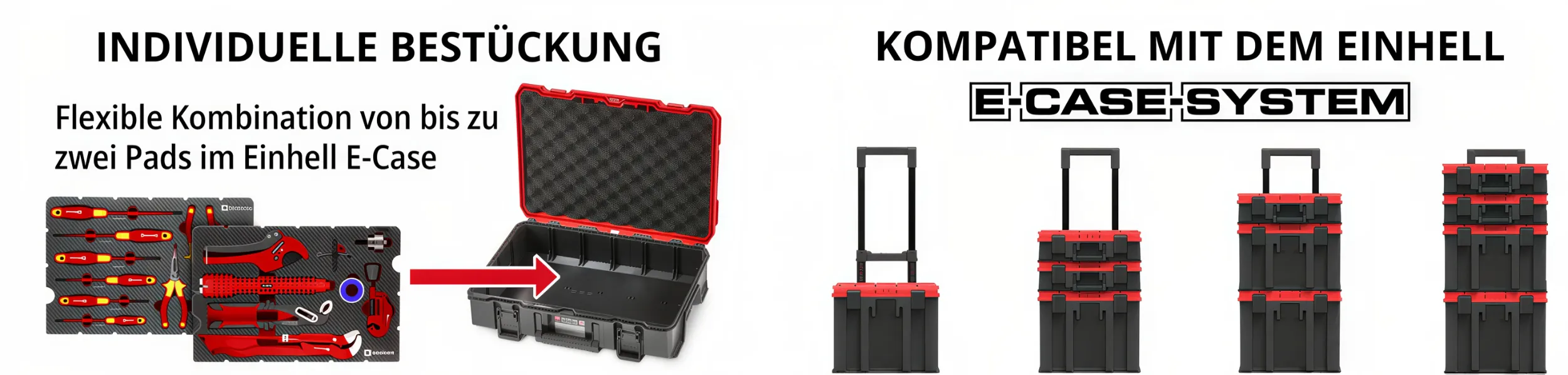 Einhell Werkzeug-Pads im E-Case Mix & Match System