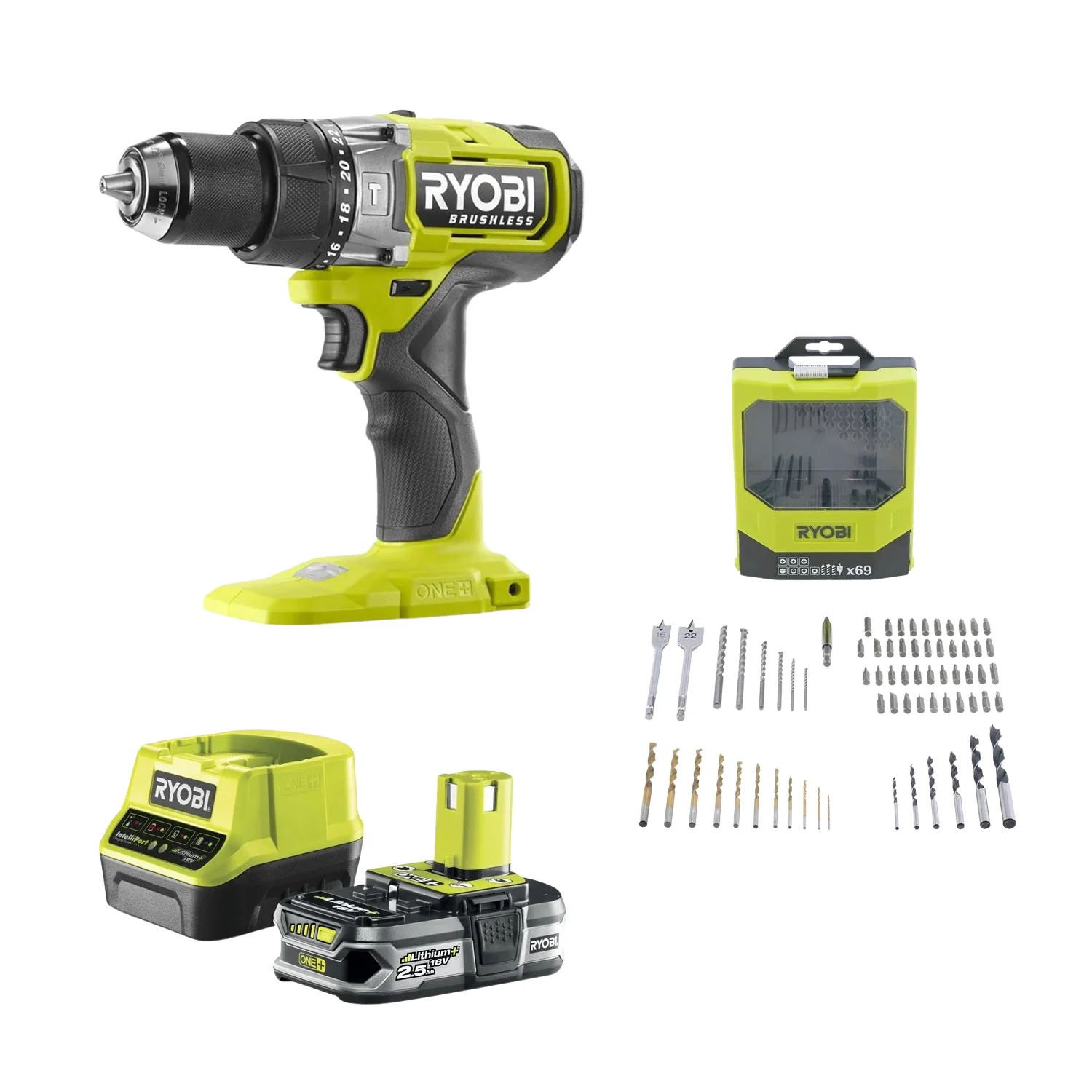 Ryobi RPD18BL2-0 + RC18120-125 + RAK69MIX