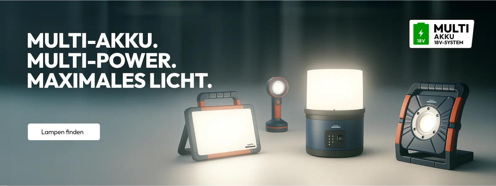 Zu den neuen Multi-Akku-Leuchten