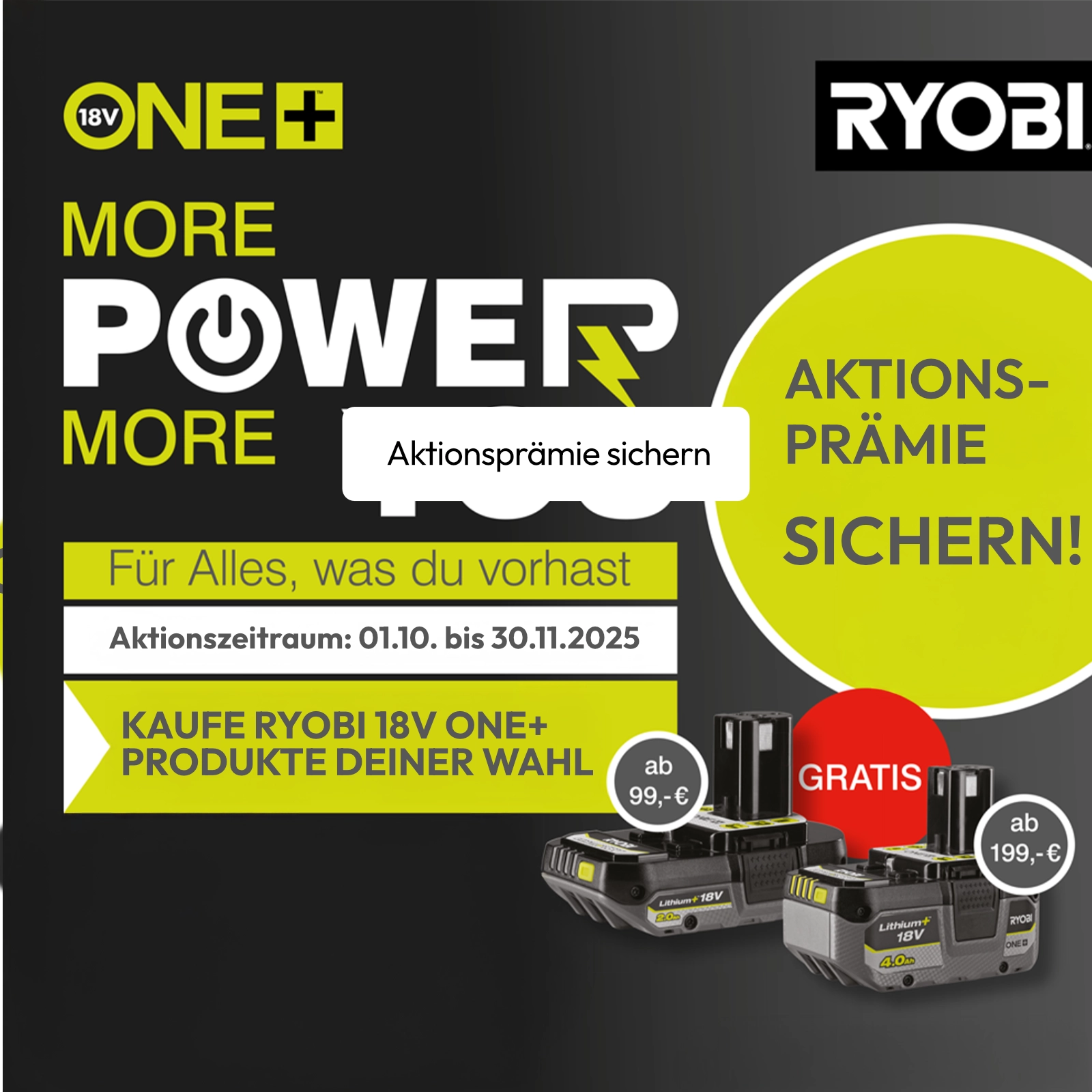 zur Ryobi More Power Aktion