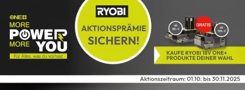 zur Ryobi More Power Aktion Thumbnail