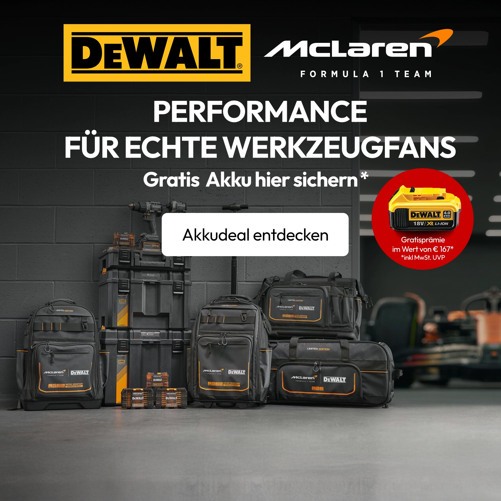 Dewalt MC Laren Prämienaktion