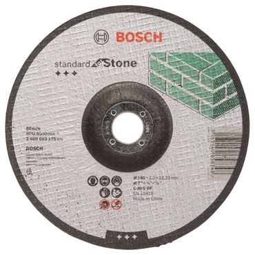 Bosch Trennscheibe gekröpft Standard for Stone C 30 S BF, 180 mm, 22,23 mm, 3,0 mm