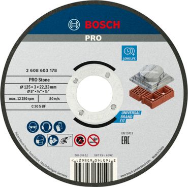 Bosch PRO Stone Trennscheibe, 125 x 3 x 22,23 mm