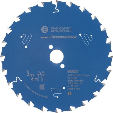 Bosch Kreissägeblatt Expert for Construct Wood, 165 x 20 x 2,0 mm, 24