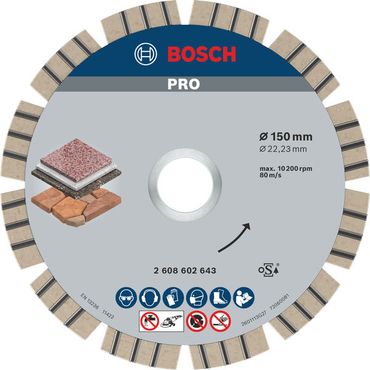 Bosch Diamanttrennscheibe Best for Stone, 150 x 22,23 x 2,4 x 12 mm