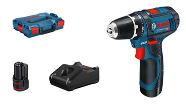 Bosch Akku-Bohrschrauber GSR 12V-15 mit 2x 2,0 Ah Li-Ion Akkus Lader in L-BOXX