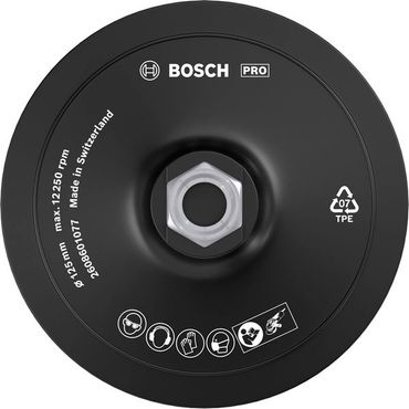 Bosch Stützteller mit Klettverschluss, 125 mm 125 mm, 12.500 min-1