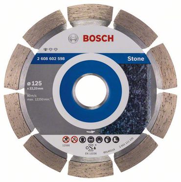 Bosch Diamanttrennscheibe Standard for Stone 125 x 22,23 x 1,6 x 10 mm 1er-Pack