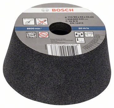 Bosch Schleiftopf, konisch-Stein/Beton 90 mm, 110 mm, 55 mm, 30