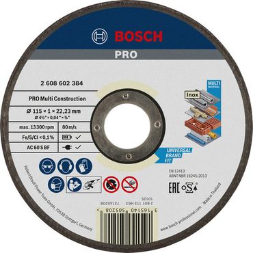 Bosch Trennscheibe gerade Rapido Multi Construction ACS 60 V BF, 115 mm, 1,0 mm