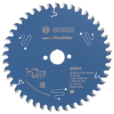 Bosch Kreissägeblatt Expert for Aluminium 150 x 20 x 2,6 mm, 42