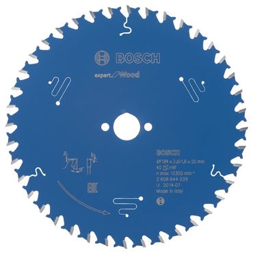 Bosch Kreissägeblatt Expert for Wood 184 x 20 x 2,6 mm, 40