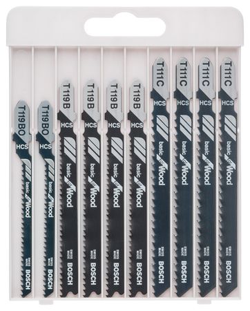 Bosch Stichsägeblatt-Set Basic for Wood 10-teilig 2607010629