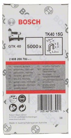 Bosch Klammer TK40 15G 1,2 mm, 15 mm, verzinkt