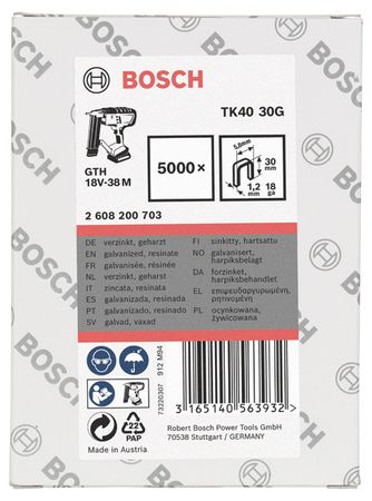Bosch Klammer TK40 30G 1,2 mm, 30 mm, verzinkt