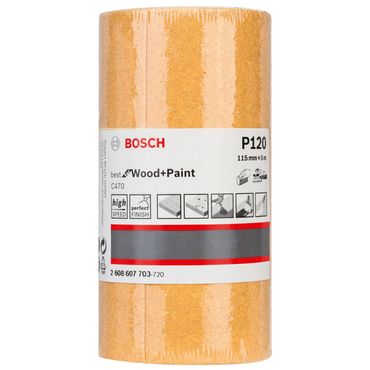 Schleifrolle C470, Best for Wood and Paint, Papierschleifrolle, 115 mm, 5 m, 120