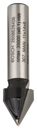 Bosch V-Nutfräser, 8 mm, D1 11 mm, L 14 mm, G 45 mm, 60°