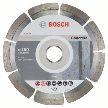 Bosch Diamanttrennscheibe Standard for Concrete 150 x 22,23 x 2 x 10 mm