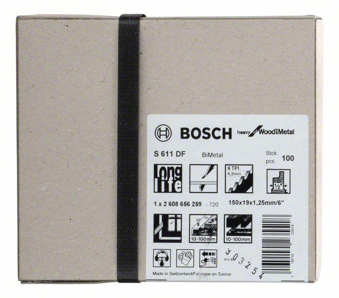 Bosch Säbelsägeblatt S 611 DF Heavy for Wood and Metal - 100 Stück