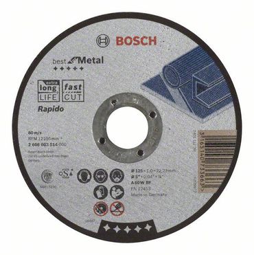 Bosch Trennscheibe gerade Best for Metal - Rapido A 60 W BF, 125 mm, 1,0 mm