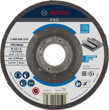 Bosch PRO Metal Schleifscheibe, 115 x 6 x 22.23 mm, oSa