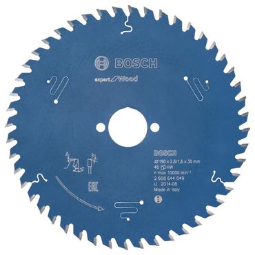Bosch Kreissägeblatt Expert for Wood, 190 x 30 x 2,6 mm, 48