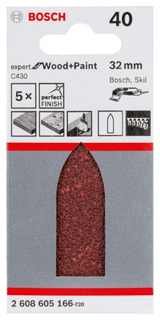 Bosch Schleifblatt C430, 5er-Pack 32 mm, 40