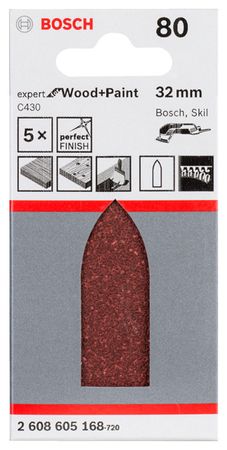 Bosch Schleifblatt C430, 5er-Pack 32 mm, 80