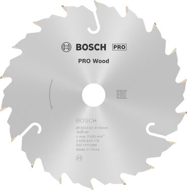 Bosch PRO Wood Kreissägeblatt, 130 x 2 x 16 mm, T18