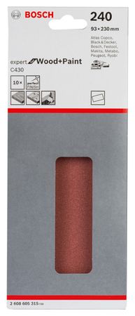 Bosch Schleifblatt C430, 10er-Pack 93 x 230 mm, 40