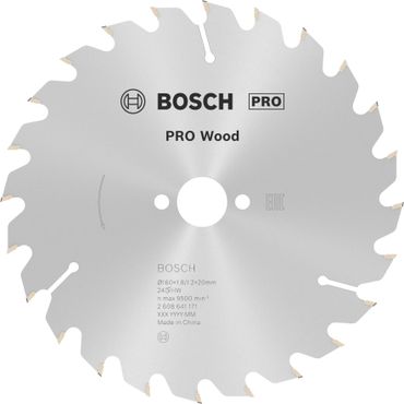 Bosch PRO Wood Kreissägeblatt, 160 x 1,8 x 20 mm, T24