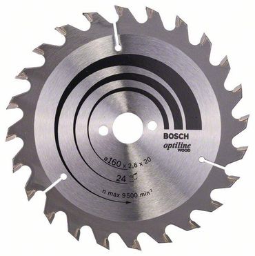 Bosch PRO Wood Kreissägeblatt, 160 x 2,6 x 20 mm, T24
