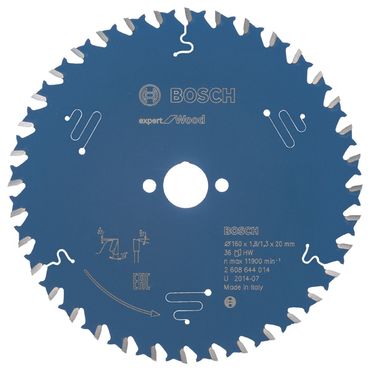 Bosch Kreissägeblatt Expert for Wood 160 x 20 x 1,8 mm, 36