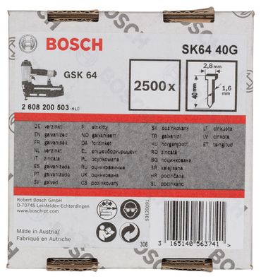 Bosch Senkkopf-Stift SK64 40G 1,6 mm, 40 mm, verzinkt