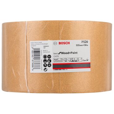 Schleifrolle C470 Best for Wood and Paint, Papierschleifrolle 115 mm x 50 m, 120