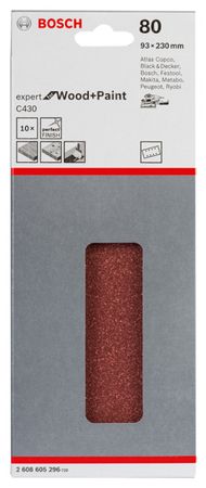 Bosch Schleifblatt C430, 10er-Pack 93 x 230 mm, 80