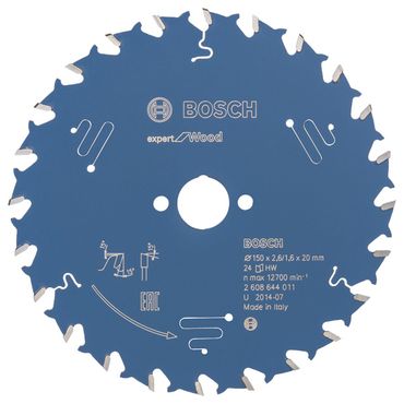 Bosch Kreissägeblatt Expert for Wood 150 x 20 x 2,6 mm, 24