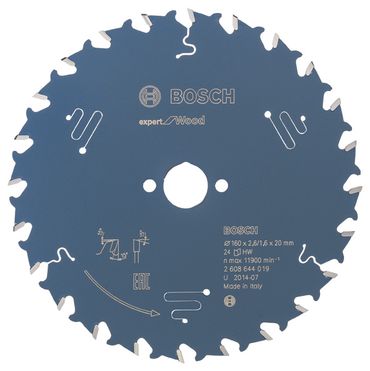 Bosch Kreissägeblatt Expert for Wood 160 x 20 x 2,6 mm, 24