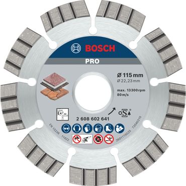 Bosch PRO Multi Material Diamanttrennscheibe, 115 x 22,23 x 2,2 mm
