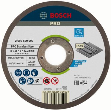Bosch PRO Stainless Steel Trennscheibe, 115 x 2 x 22,23 mm