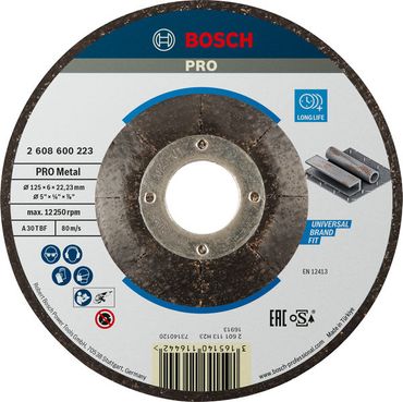Schruppscheibe gekröpft Expert for Metal A 30 T BF, 125 mm, 22,23 mm, 6 mm