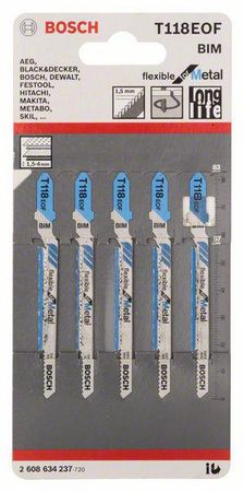 Bosch Stichsägeblatt T 118 EOF Flexible for Metal