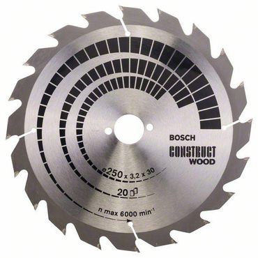 Bosch Kreissägeblatt Construct Wood 250 x 30 x 3,2 mm; 20