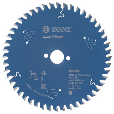 Bosch Kreissägeblatt Expert for Wood 160 x 20 x 2,6 mm, 48