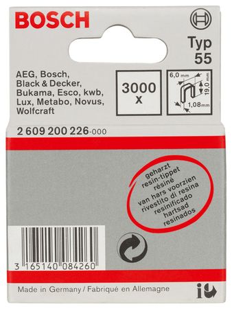 Bosch Schmalrückenklammer Typ 55 geharzt 6 x 1,08 x 19 mm