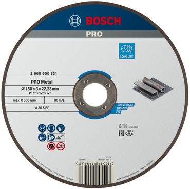 Bosch PRO Metal Trennscheibe, 180 x 3 x 22.23 mm, gerade, oSa