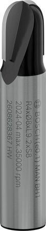 Bosch PRO Hohlkehlfräser, R 4, Schaft 8 mm