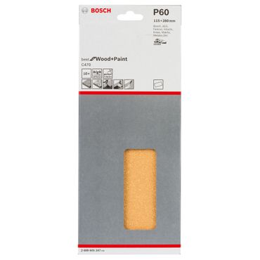 Schleifblatt C470, 115 x 280 mm, 60, ungelocht, gespannt, 10er-Pack